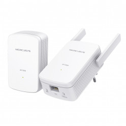 MERCUSYS  MP510KIT, AV1000 Wi-Fi Powerline Adapter Starter Kit, Compact Size, 1000Mbps Powerline Datarate, 1 Gigabit LAN Port, 300Mbit/s via Wi-Fi, HomePlug AV, Green Powerline,  Plug and Play, Pair Button, Range 300 meters in house